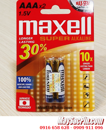 Maxell LR03(GD)2B, Pin AA 1.5v Maxell LR03(GD)2B Super Alkaline chính hãng _MẪU MỚI /Vỉ 2viên